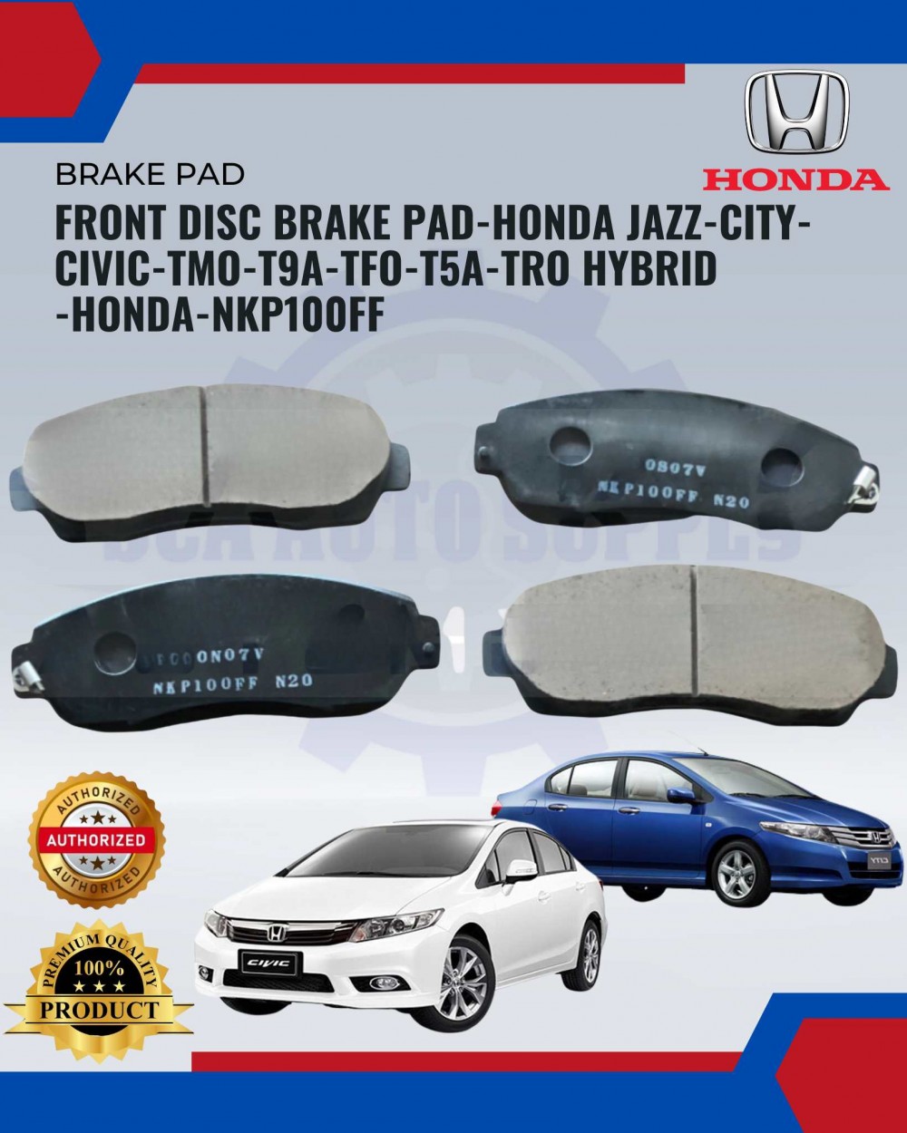 Honda Front Disc Brake Pad Jazz City Civic Tmo T A Tfo T A Tro Hybrid